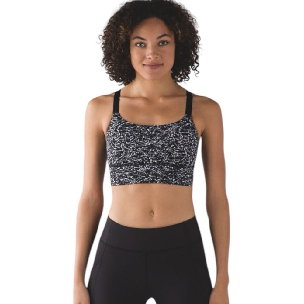 lululemon athletica Black & White Marled Sports Bra